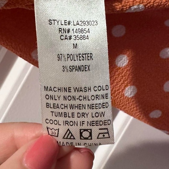 Sage the Label Orange & White Polka Dot Wide Leg Sleeveless Jumpsuit Size Medium - Picture 6 of 10